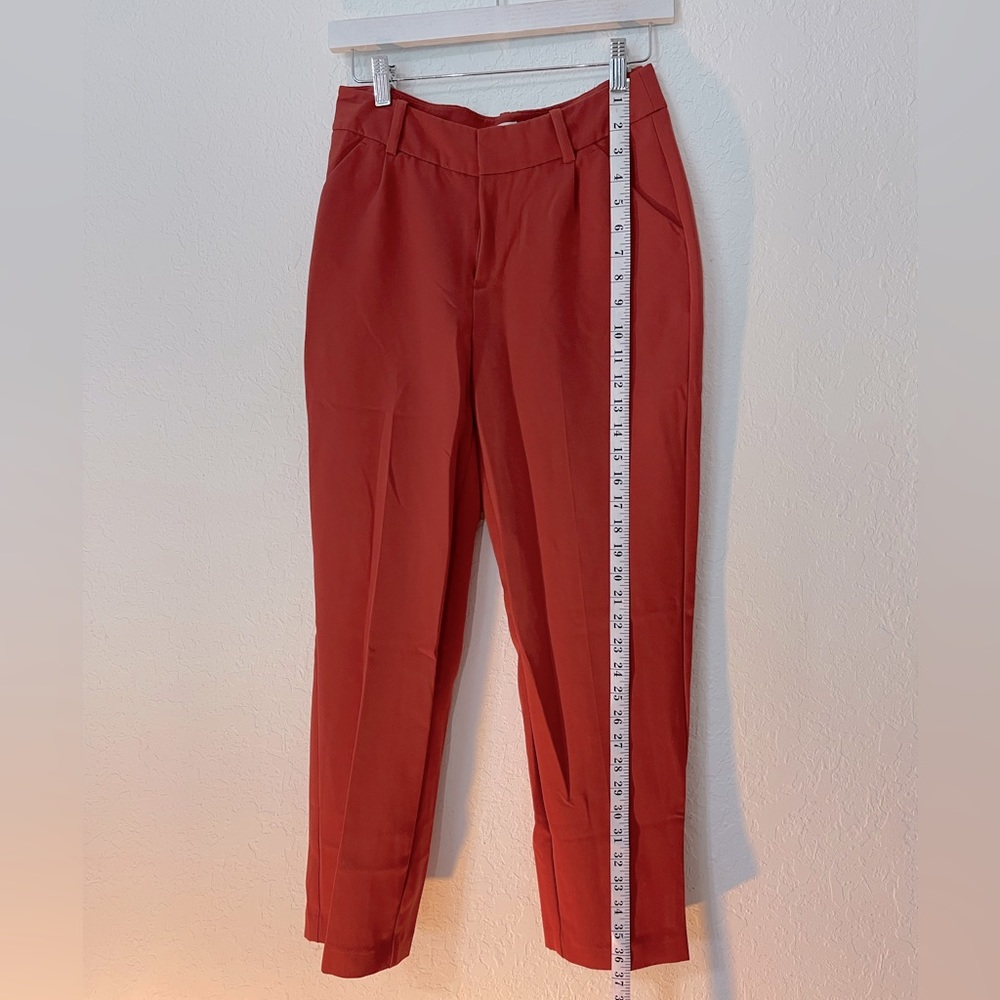 H&M solid straight work attire | stretch | burnt orange